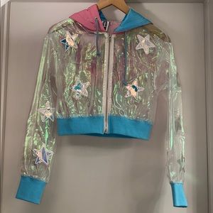 Dolls kill iridescent cropped jacket